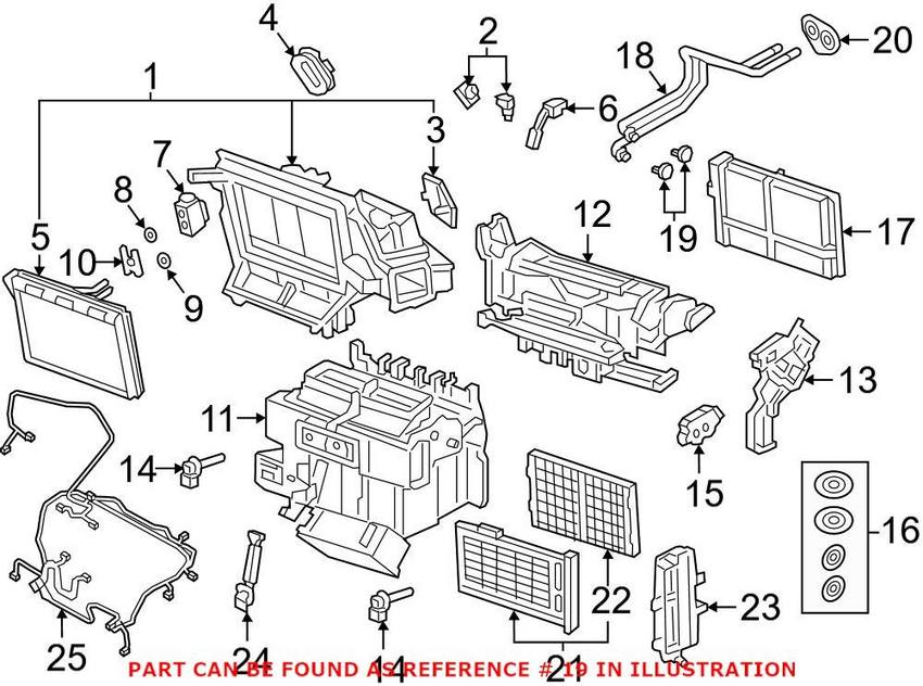 Audi HVAC Heater Hose Outlet Tube Hardware Kit 4M0898037B